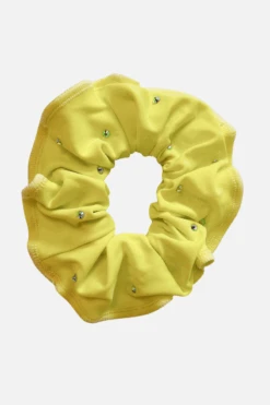 Pastel Yellow Scrunchie With Stones