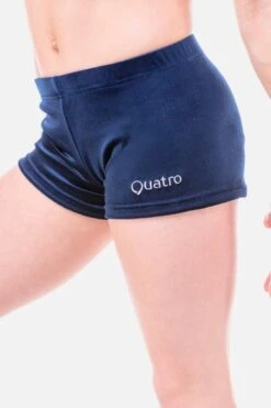 Navy Velour Shorts -Quatro Clothing Shop SHORTS NAVY QS003NV ZOOM