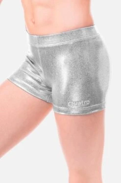 Silver Mystique Shorts 7 Silver Mystique Shorts -Quatro Clothing Shop SHORTS SILVER QS004S ZOOM