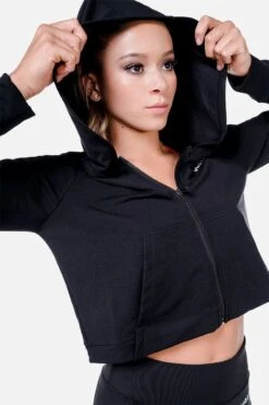 Empower Black Cropped Hoodie
