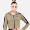 Empower Khaki Cropped Hoodie -Quatro Clothing Shop empower khaki cropped hoodie configurable 536778