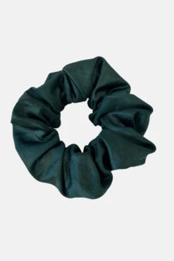 Green Wet Look Lycra Scrunchie