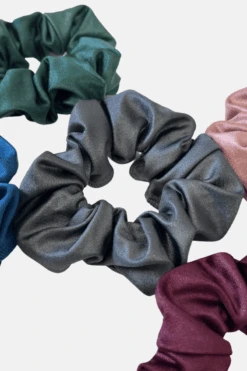 Grey Wet Look Scrunchie -Quatro Clothing Shop grey wet look scrunchie simple 843117