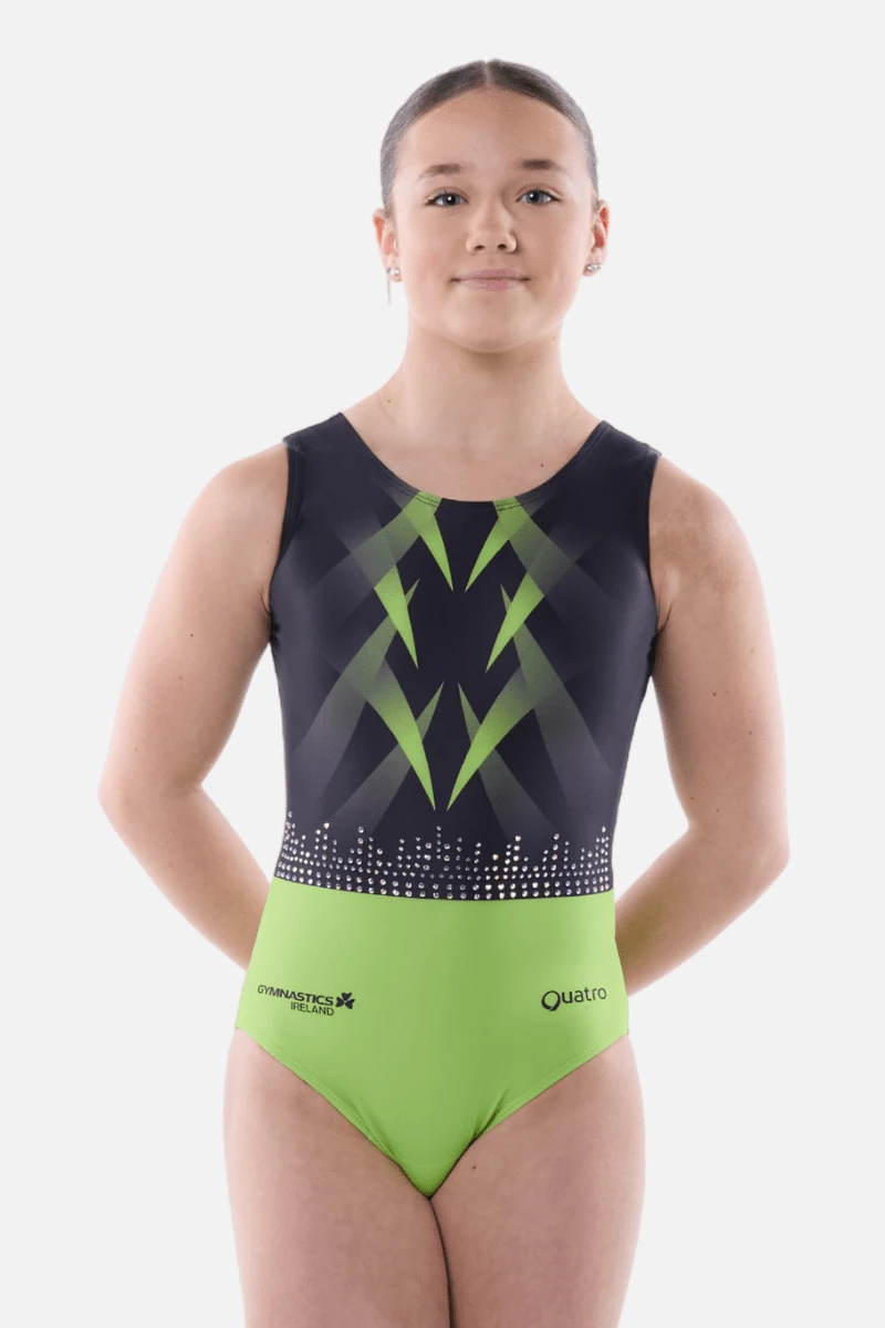 Gymnastics Ireland Fan Range Lime Women’s Leotard 3 Gymnastics Ireland Fan Range Lime Women’s Leotard