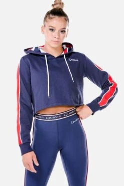Kingdom Navy Cropped Hoodie