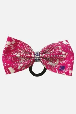 Lace Pink Rhinestone Bow