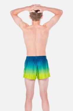 Mens Teal And Lime Ombre Shorts
