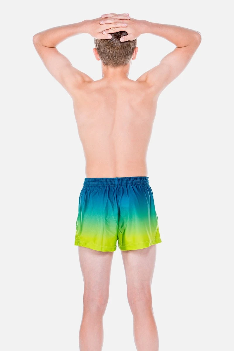 Mens Teal And Lime Ombre Shorts 3 Mens Teal And Lime Ombre Shorts