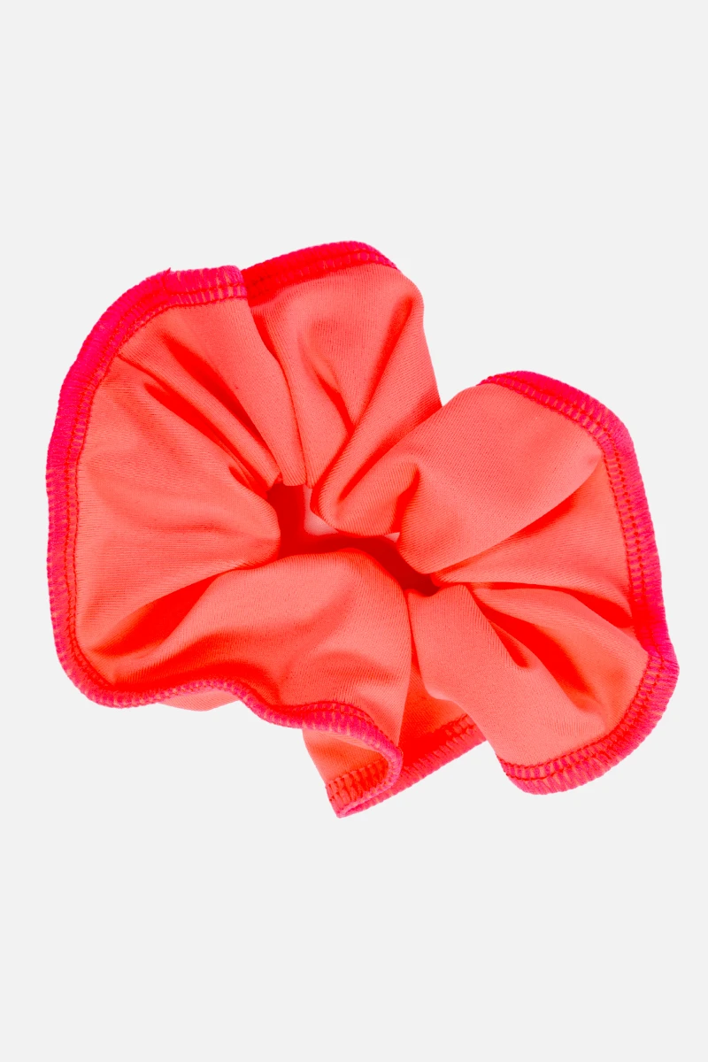 Orange Pink Lycra Scrunchie 3 Orange Pink Lycra Scrunchie