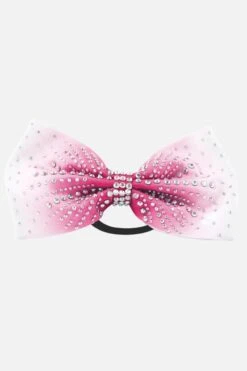 Pink Ombre Rhinestone Bow