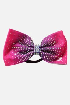 Pink To Purple Ombre Rhinestone Bow