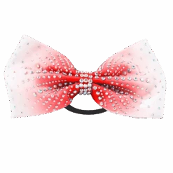 Red Ombre Rhinestone Bow