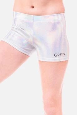 Silver Holo Mystique Shorts -Quatro Clothing Shop silver holo mystique shorts configurable 636572