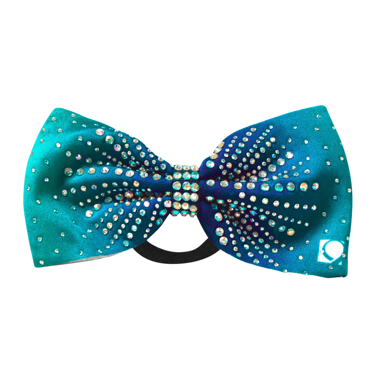 Teal To Navy Rhinestone Bow 3 Teal To Navy Rhinestone Bow