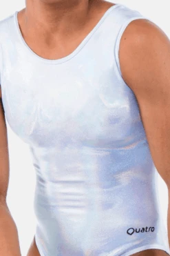 Workout Tank Silver Holo -Quatro Clothing Shop workout tank silver holo configurable 404926